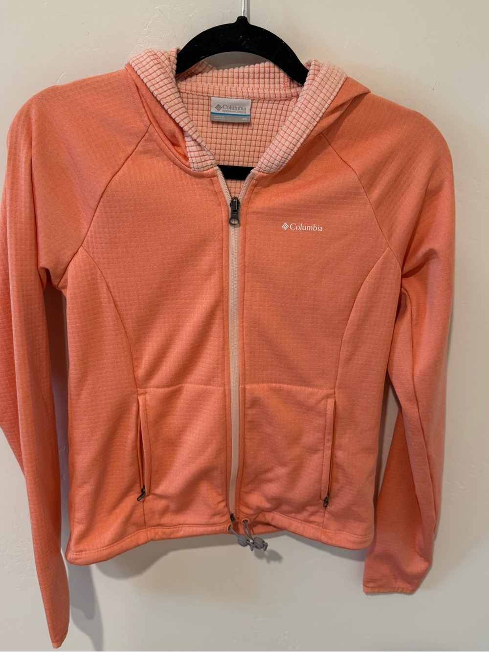 Columbia Peach Orange Zip-Up Hooded Jacket Womens XS Hiking Outdoor Fall